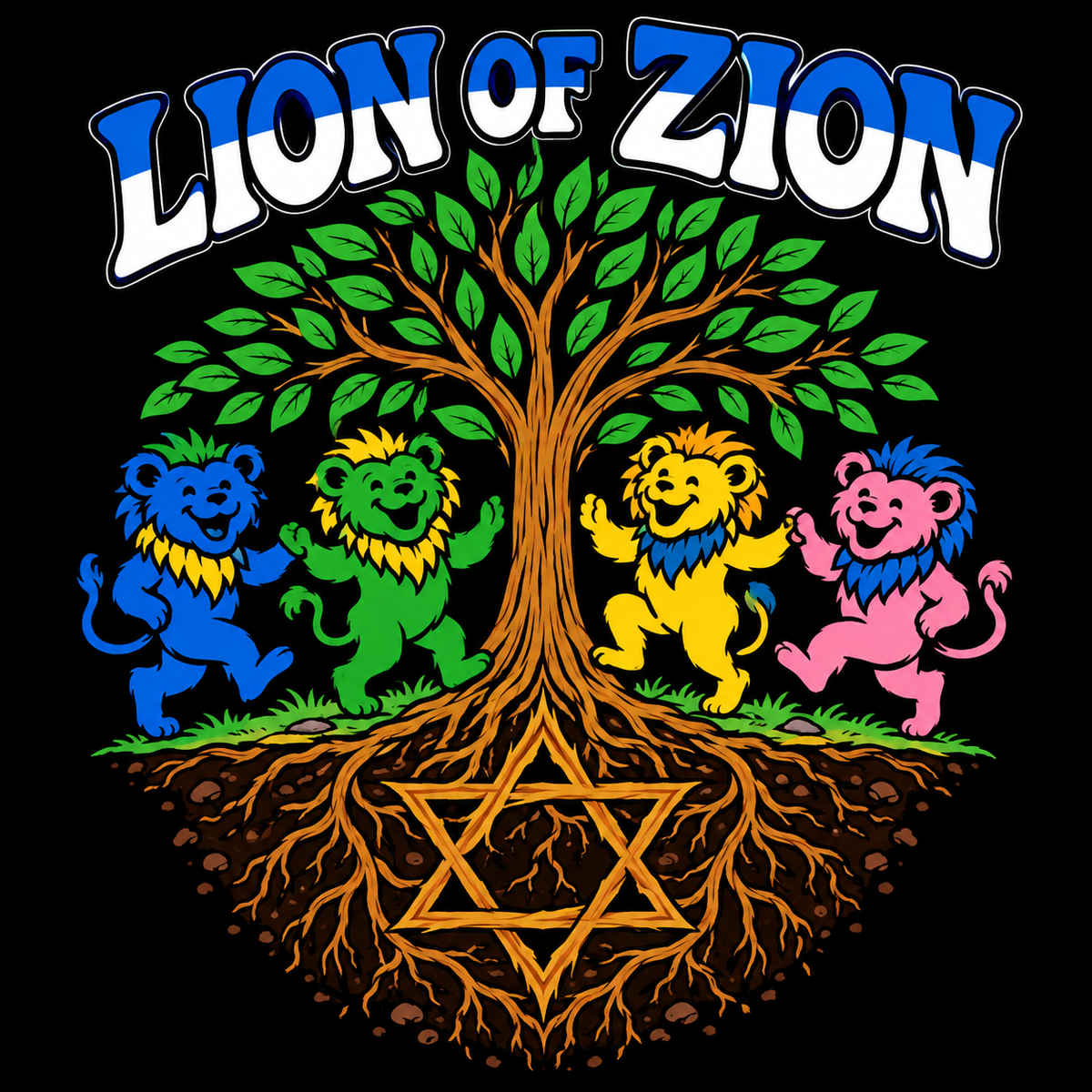 Lion of Zion Dancing Tree Emblem Tee