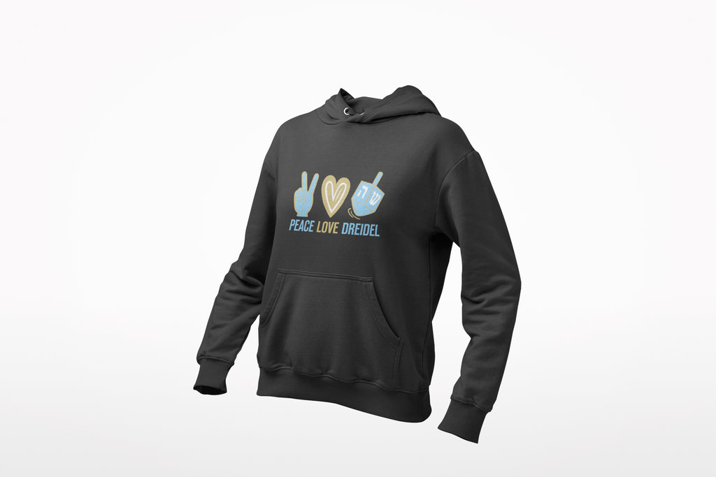 Lion of Zion Chanukkah Peace Love Dreidel Hoodie