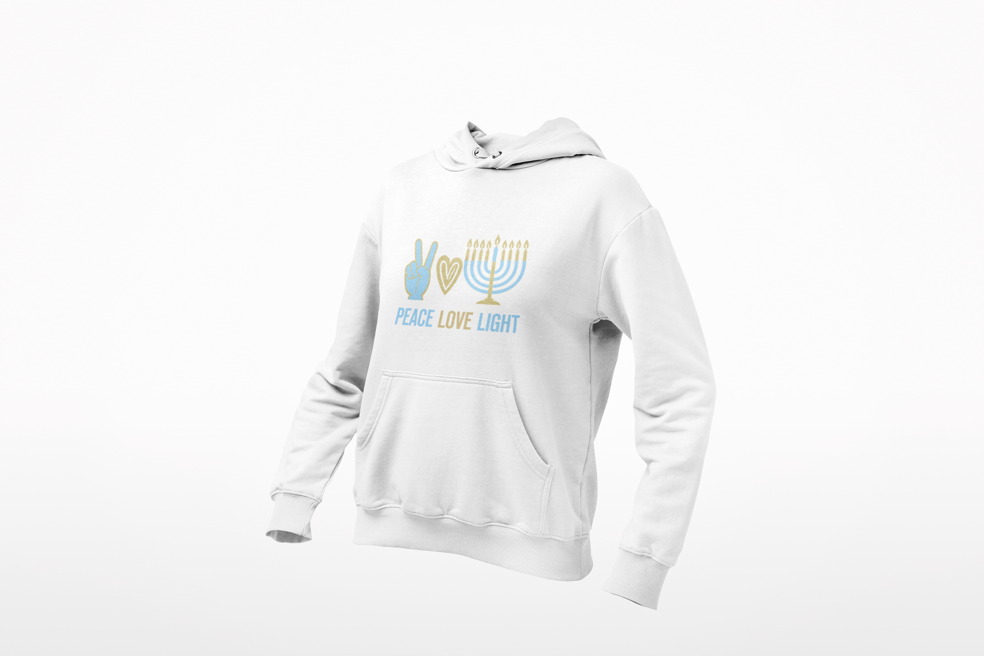 Lion of Zion Chanukkah Peace Love Light Hoodie