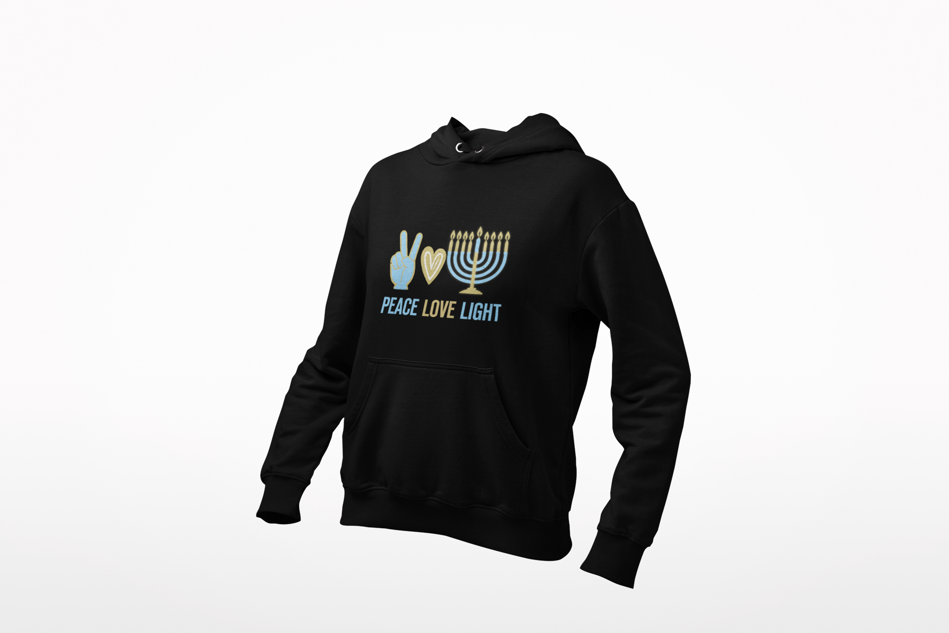 Lion of Zion Chanukkah Peace Love Light Hoodie