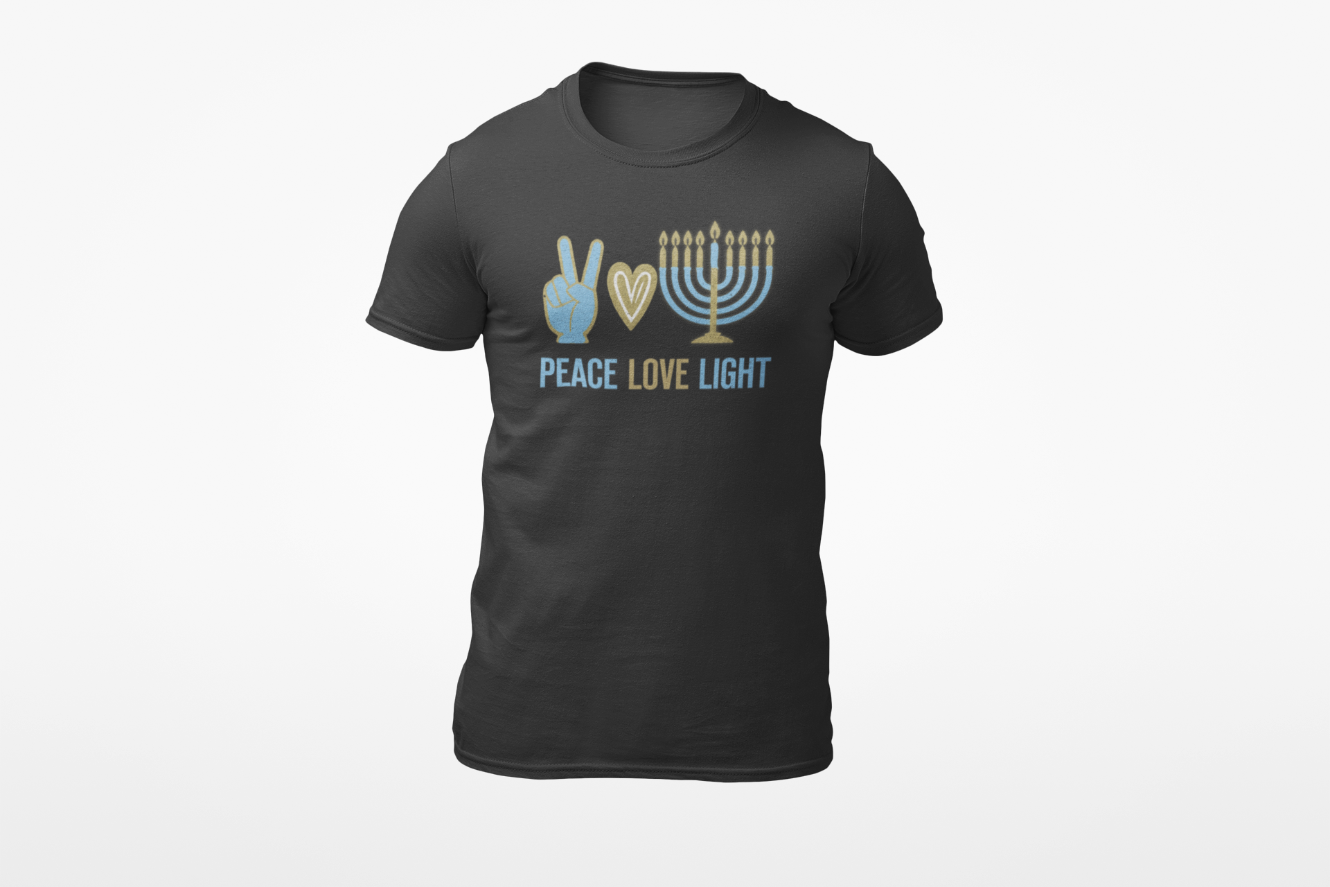 Lion of Zion Chanukkah Peace Love Light Tee