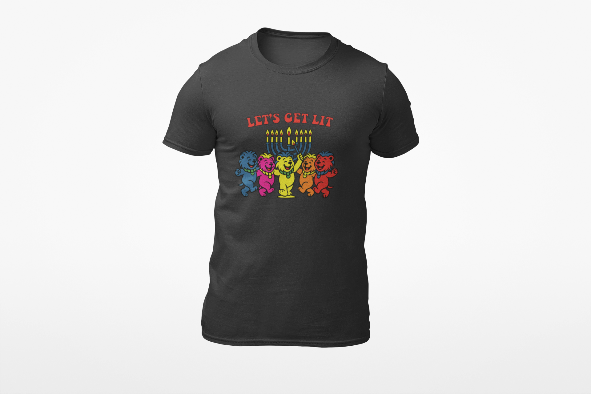 Lion of Zion Chanukkah Let's Get Lit Tee