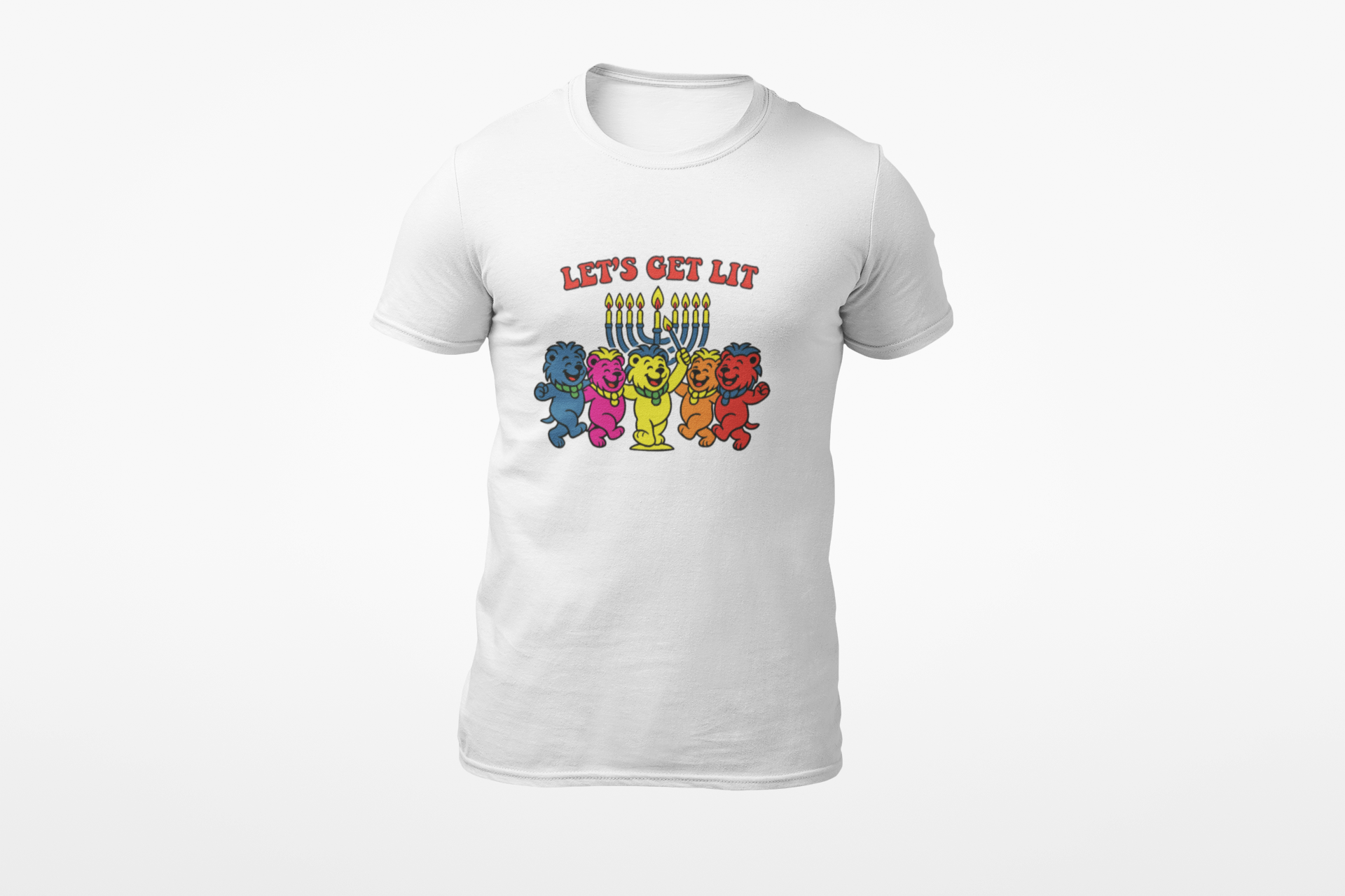 Lion of Zion Chanukkah Let's Get Lit Tee