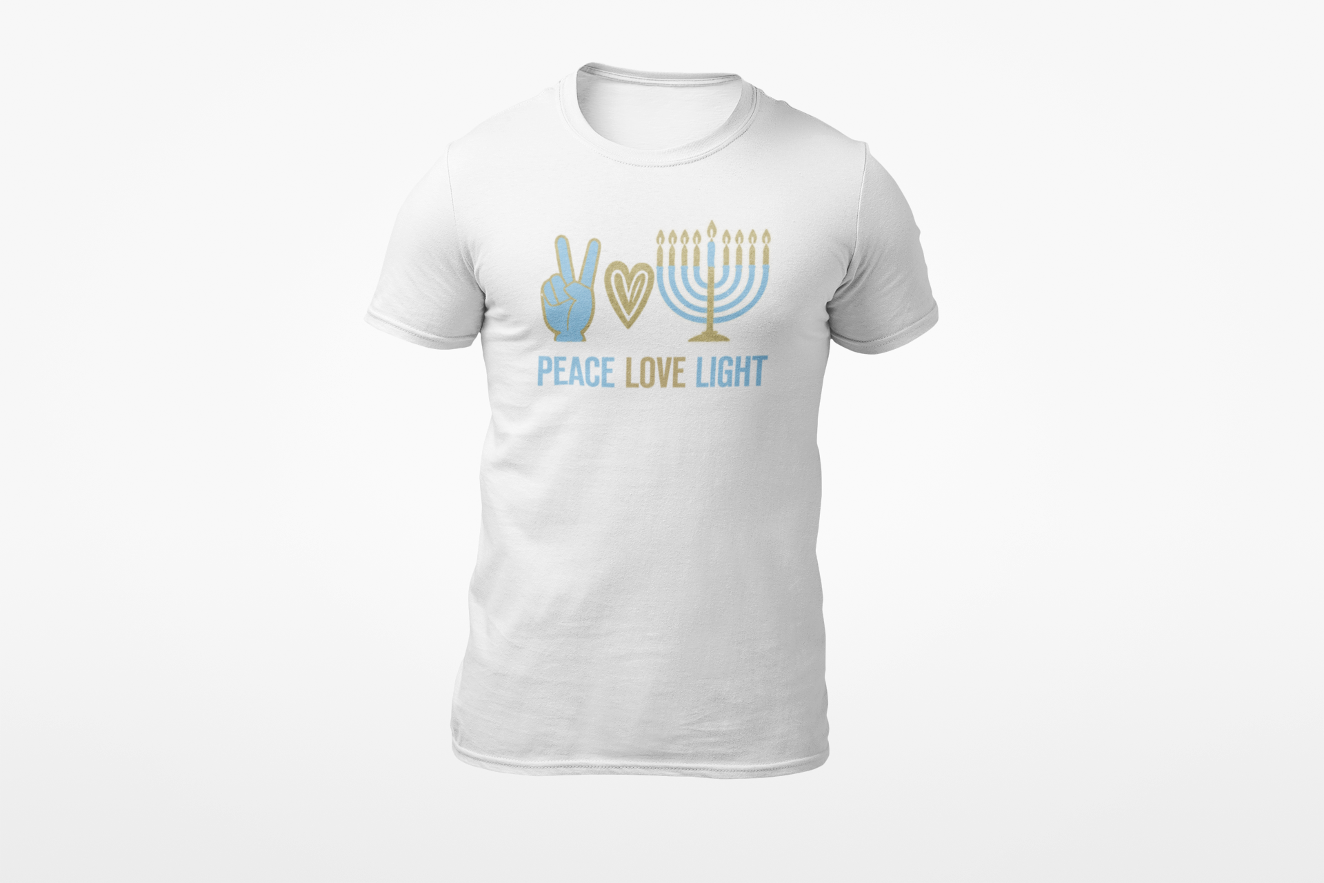 Lion of Zion Chanukkah Peace Love Light Tee